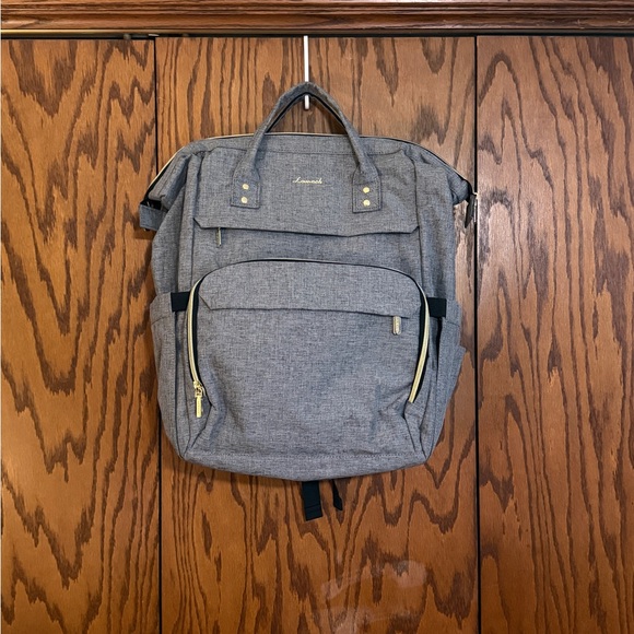 Lovevook Handbags - LOVEVOOK Gray Diaper Bag Backpack Large Travel Baby Bag Multi Pocket Minimalist